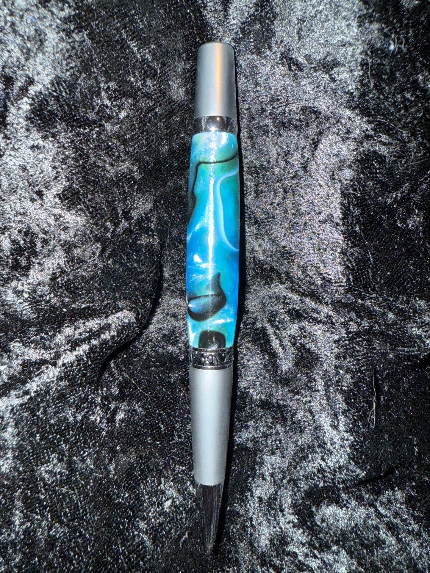 Blue Pearl Swirl Twist Pen