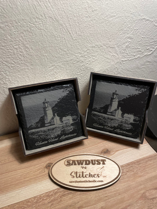 Oregon Icons Slate coasters