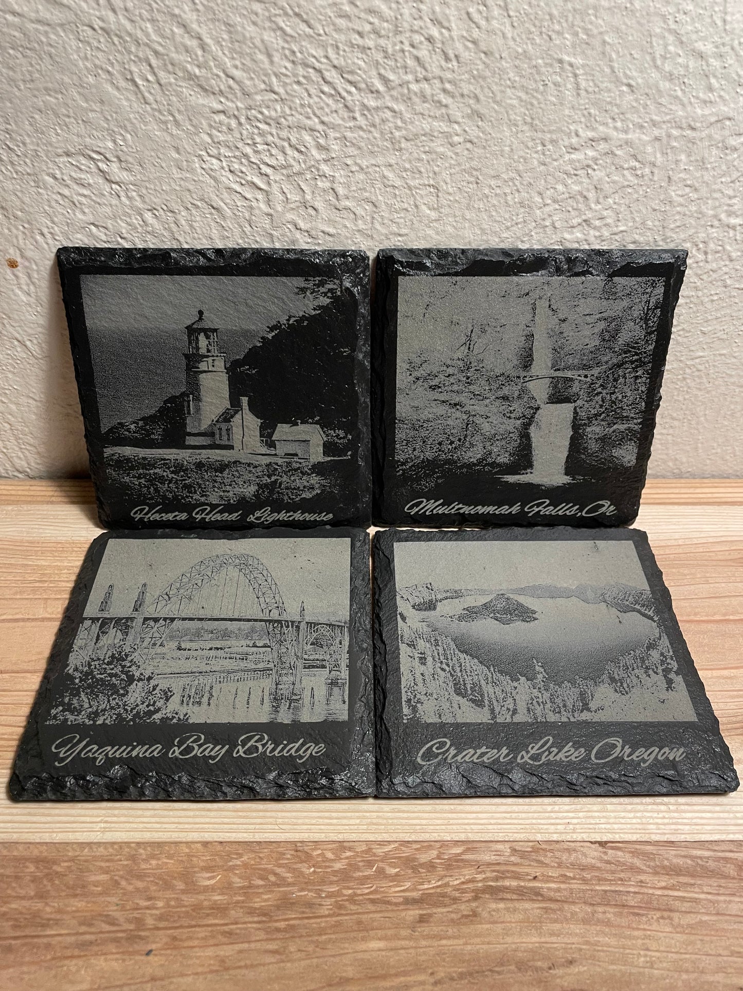 Oregon Icons Slate coasters
